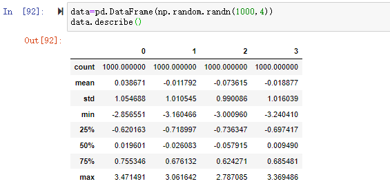 含有正态分布的DataFrame数据集